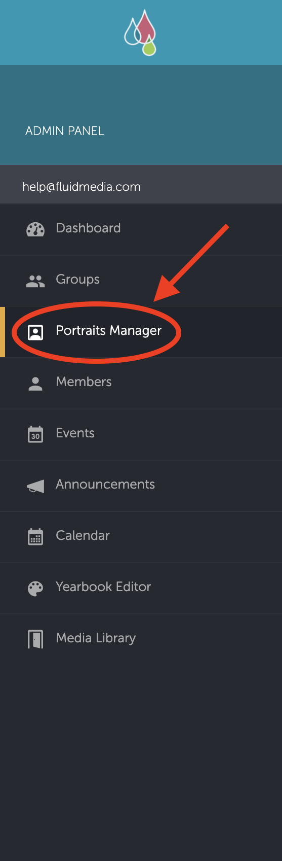 Portraits Manager tab location