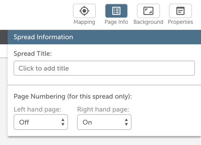 Page Number toggle on spread