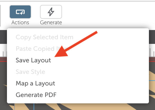 Save Layout Action menu item