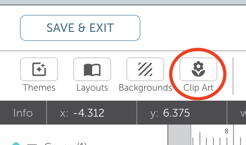 Clip Art Button in Toolbar