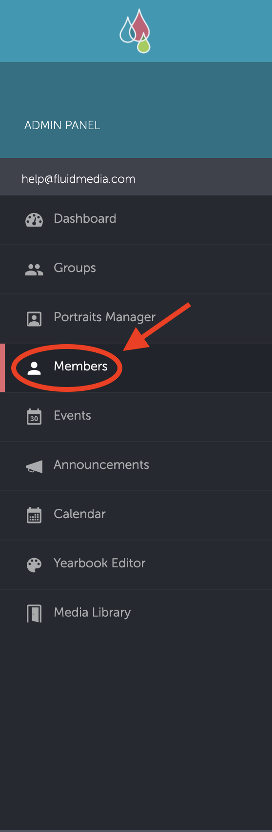 Members tab in Admin Panel